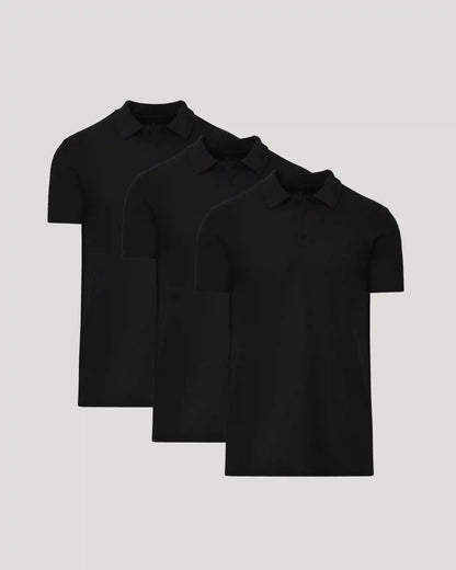 All Black Tall Classic Polo 3-Pack