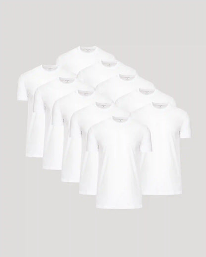 All White Tall Classic Crew 10-Pack