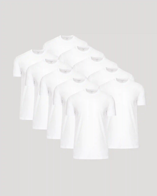 All White Tall Classic Crew 10-Pack