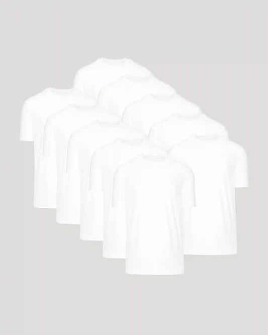 All White Active Crew 10-Pack