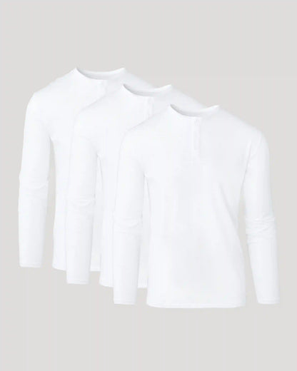 All White Classic Henley 3-Pack
