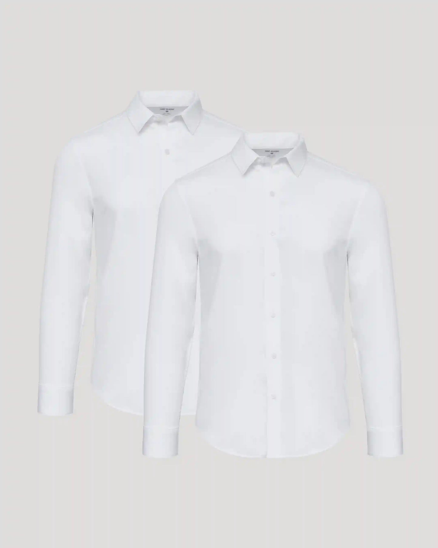 All White Long Sleeve Performance Dress Shirt 2-Pack