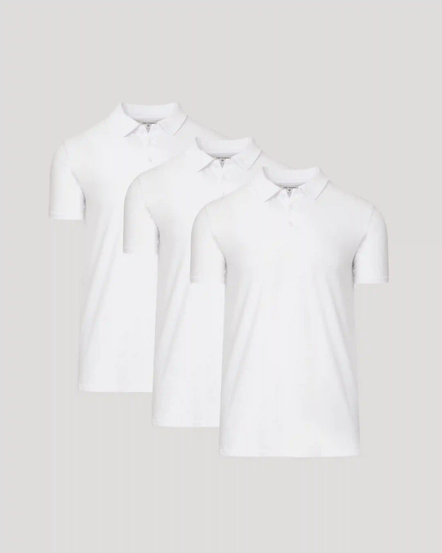 All White Tall Classic Polo 3-Pack