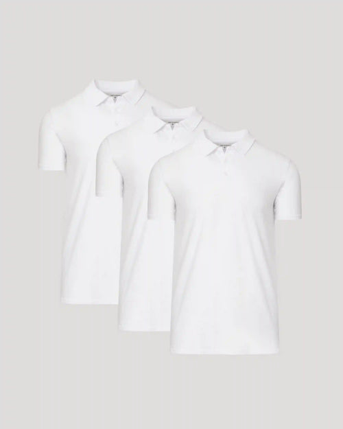 All White Tall Classic Polo 3-Pack
