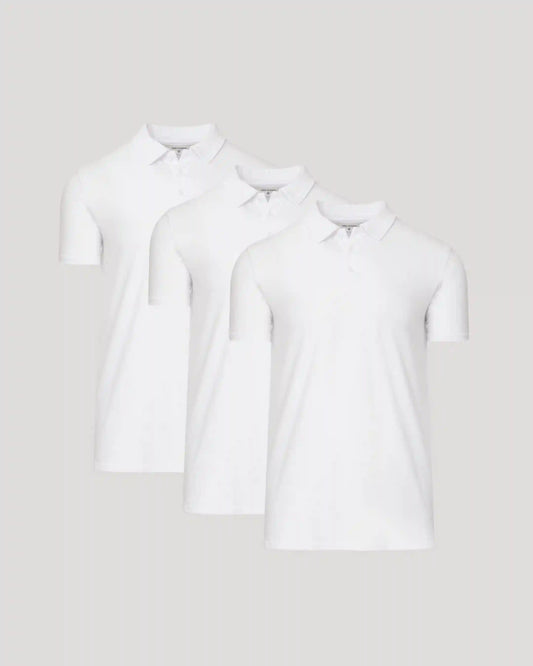 All White Tall Classic Polo 3-Pack