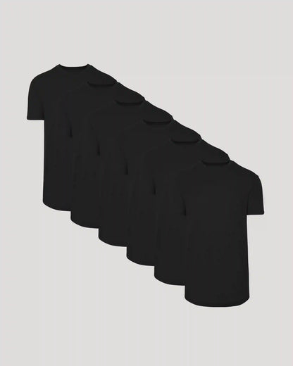 All Black Short Sleeve Tall Curved Hem Crew 6-Pack