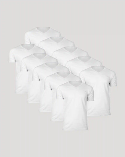 All White Classic V-Neck 10-Pack