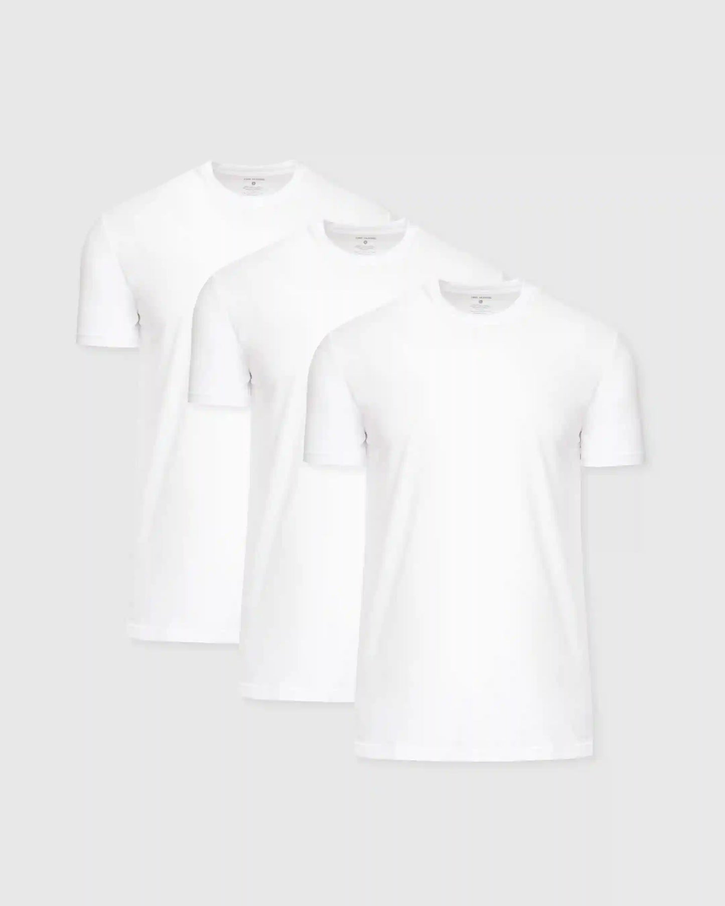 All-White Tall Straight Hem Crew Neck T-Shirt 3-Pack