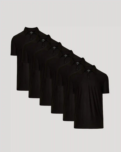 Black Active Polo 6-Pack