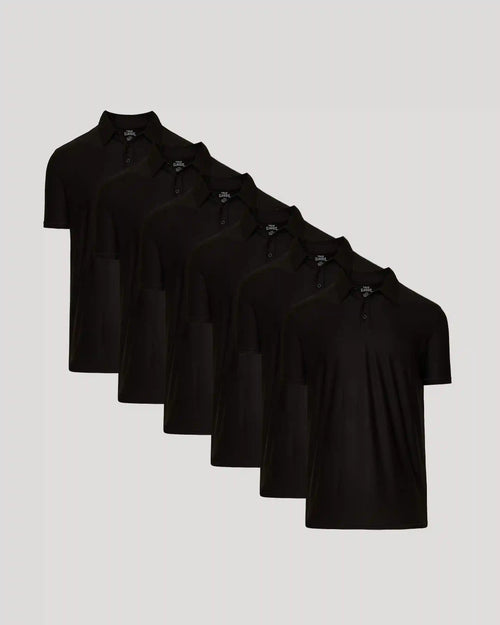 Black Active Polo 6-Pack