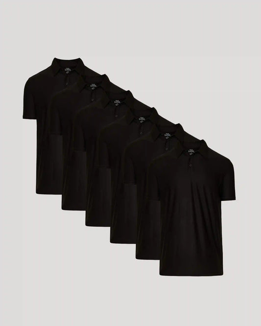 Black Active Polo 6-Pack