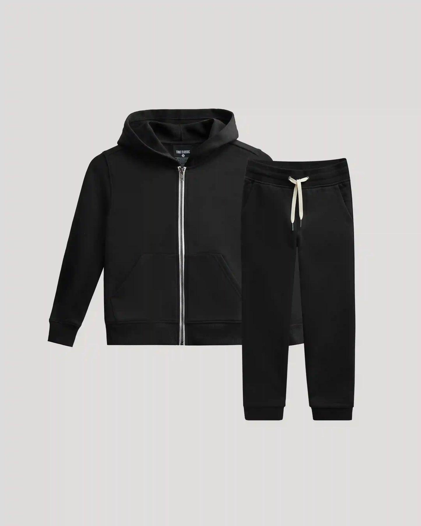 Boys Black Full Zip Fleece Hoodie & Jogger 2-Pack