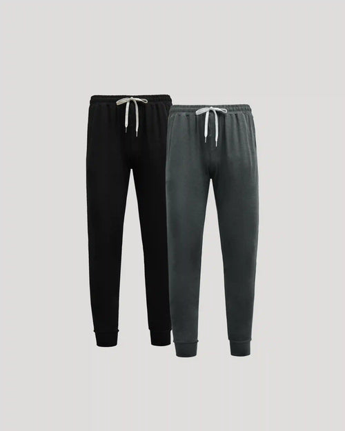 Black & Charcoal Heather Gray Tall Active Joggers 2-Pack