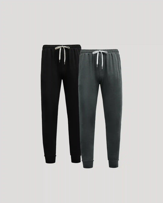 Black & Charcoal Heather Gray Tall Active Joggers 2-Pack