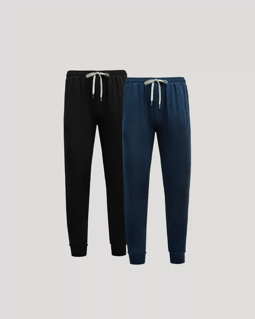 Black & Dark Heather Navy Tall Active Joggers 2-Pack