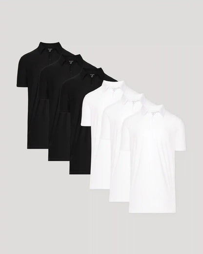 Black & White Active Polo 6-Pack