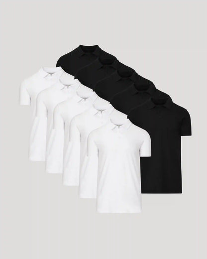 Black & White Tall Classic Polo 10-Pack