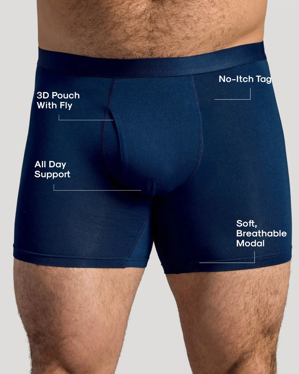 Navy Boxer Briefs W/ Fly 3-Pack 2025