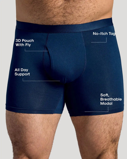 Navy Boxer Briefs W/ Fly 3-Pack 2025