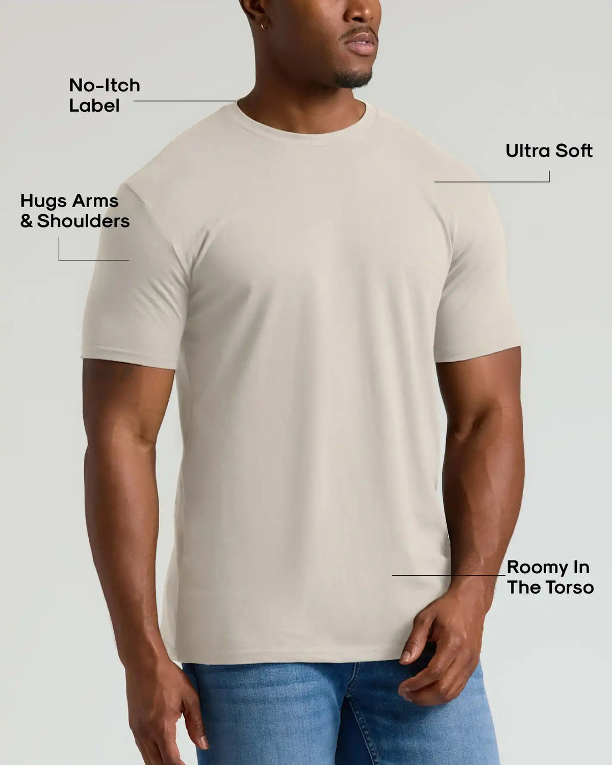 Oatmeal Tall Straight Hem Crew Neck T-Shirt