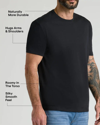 Black & White Pima Cotton Blend Crew 4-Pack