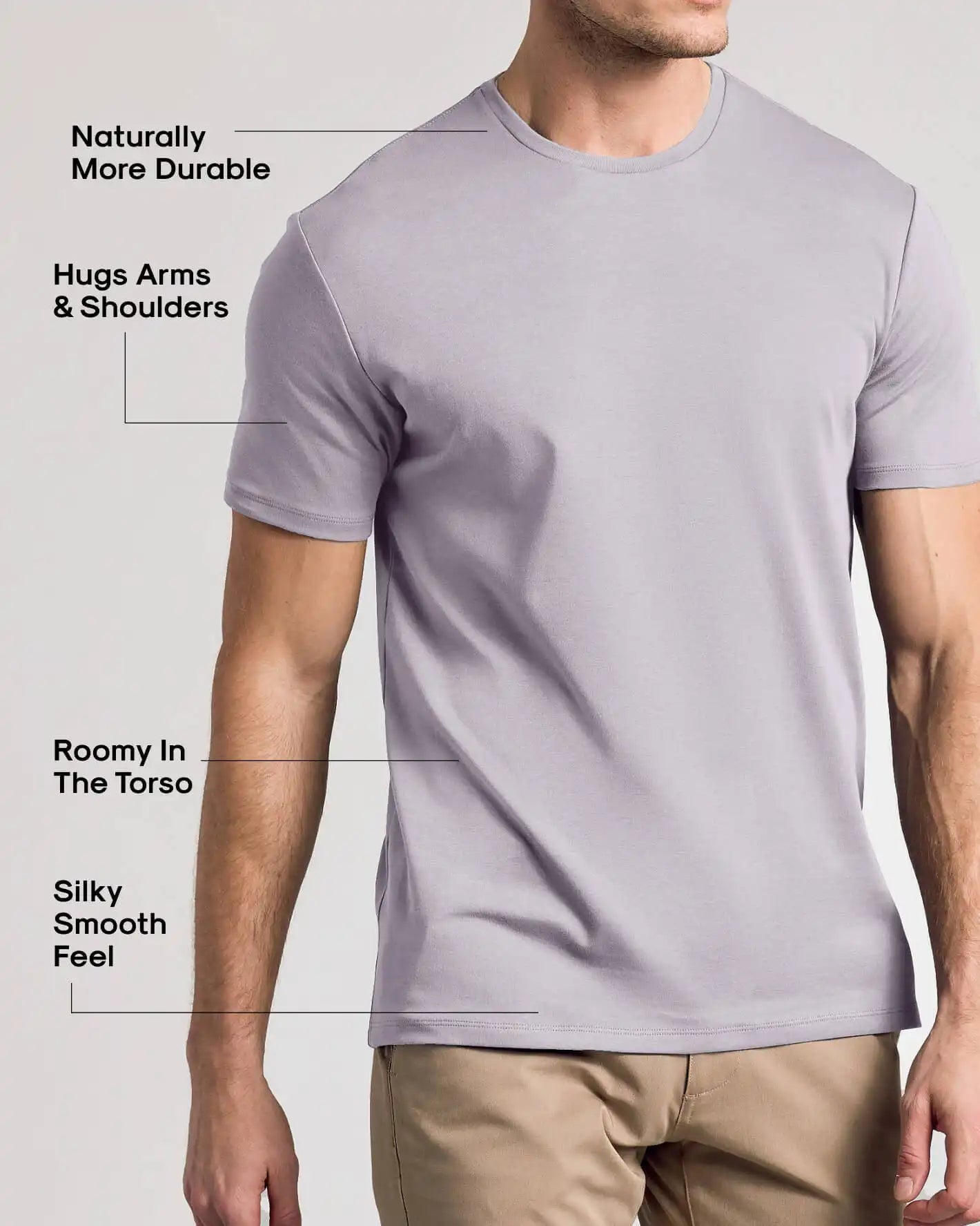 Minimal Gray Pima Cotton Blend Crew
