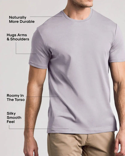 Minimal Gray Pima Cotton Blend Crew