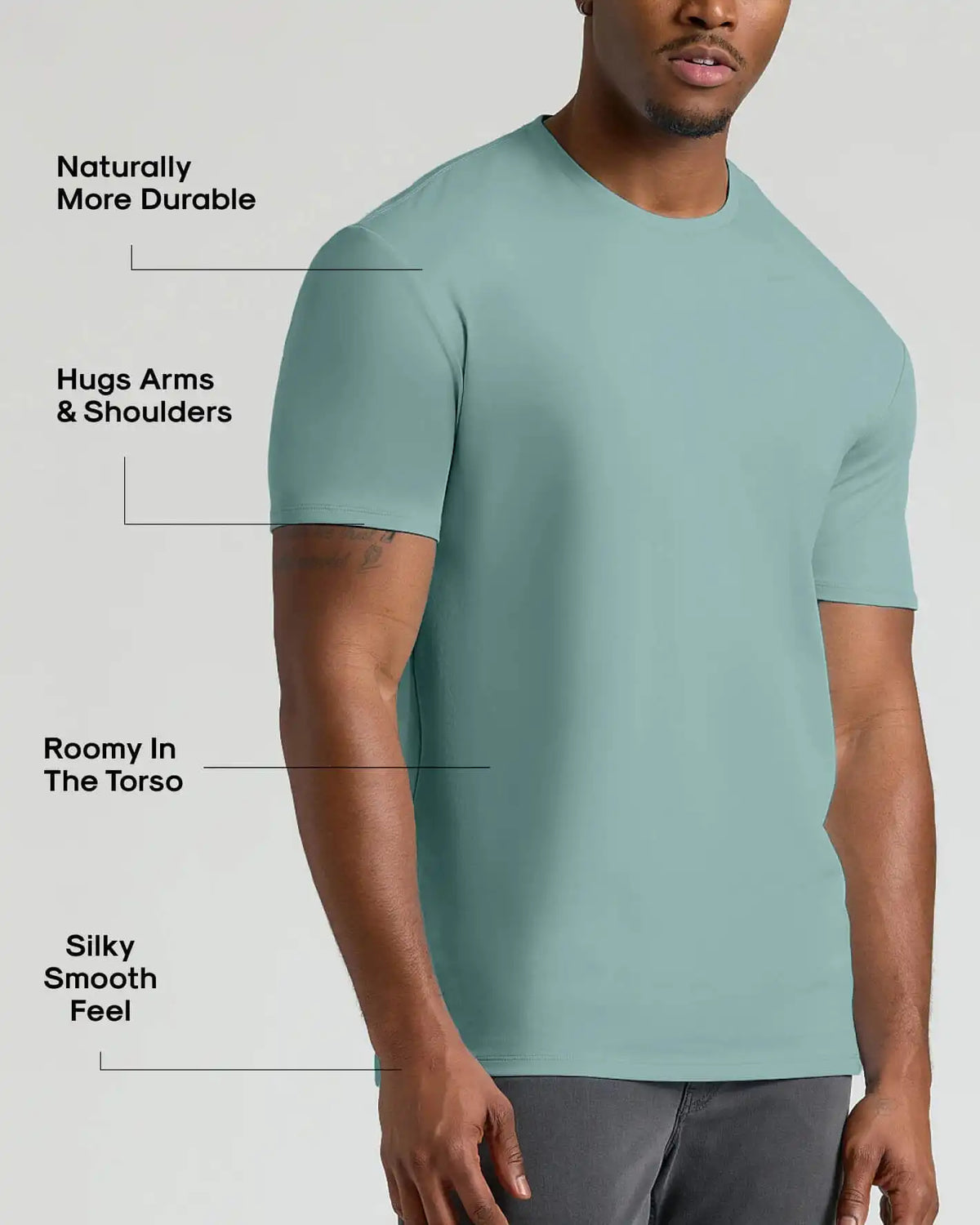Stormy Sea Tall Pima Cotton Blend Crew
