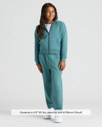 Girls Stormcloud Cropped Zip Hoodie & Relaxed Joggers 2-Pack