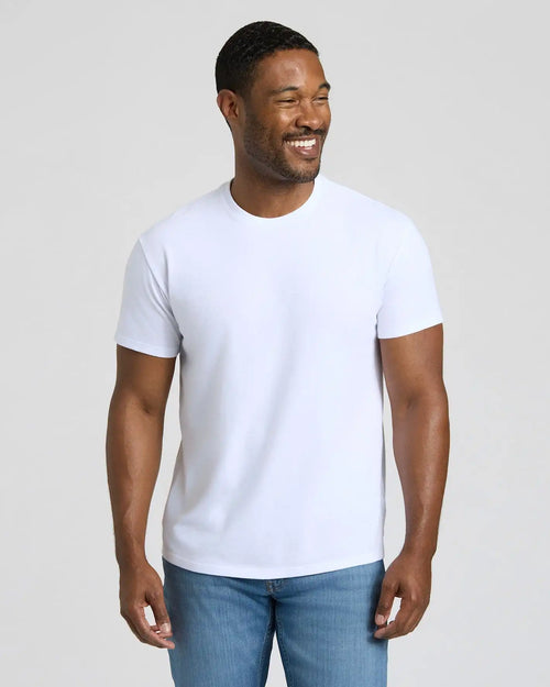 White Short Classic Crew Neck
