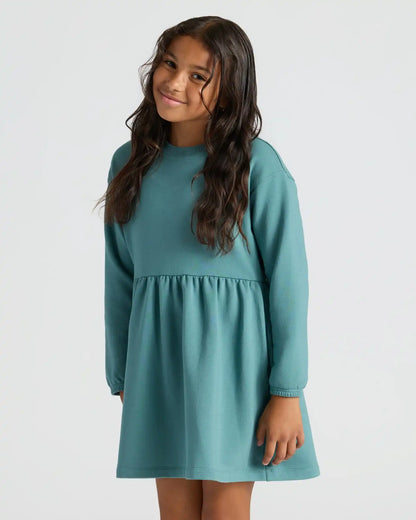 Girls Stormcloud Long Sleeve Fleece Dress