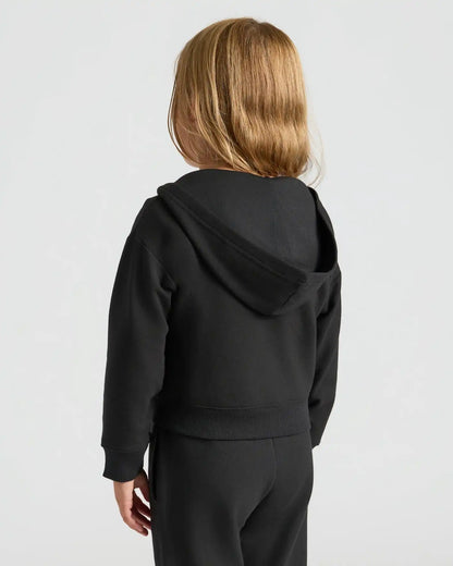 Girls Black Cropped Zip Hoodie & Relaxed Joggers 2-Pack