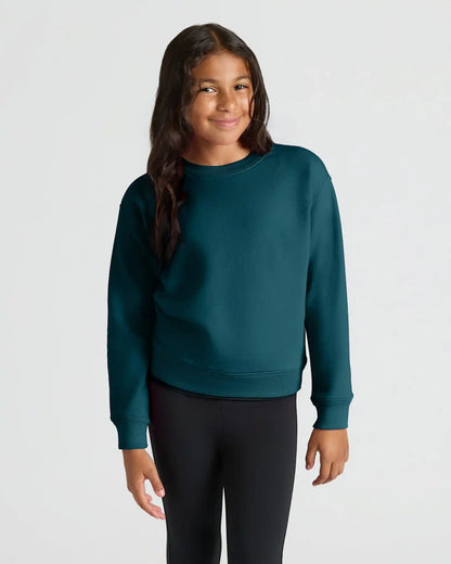 Girls Deep Emerald Slouch Pullover Crew & Relaxed Jogger 2-Pack