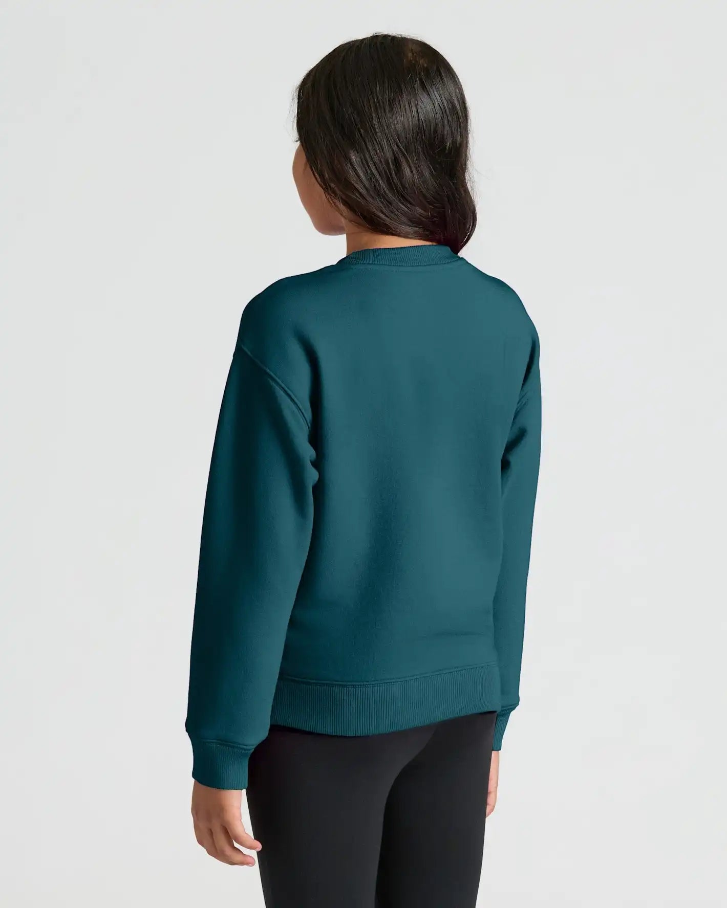 Girls Deep Emerald Slouch Pullover Crew