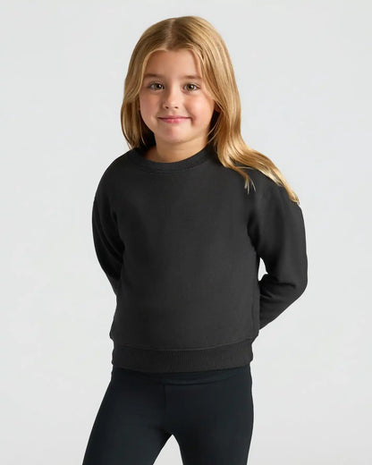 Girls Black Slouch Pullover Crew & Relaxed Jogger 2-Pack