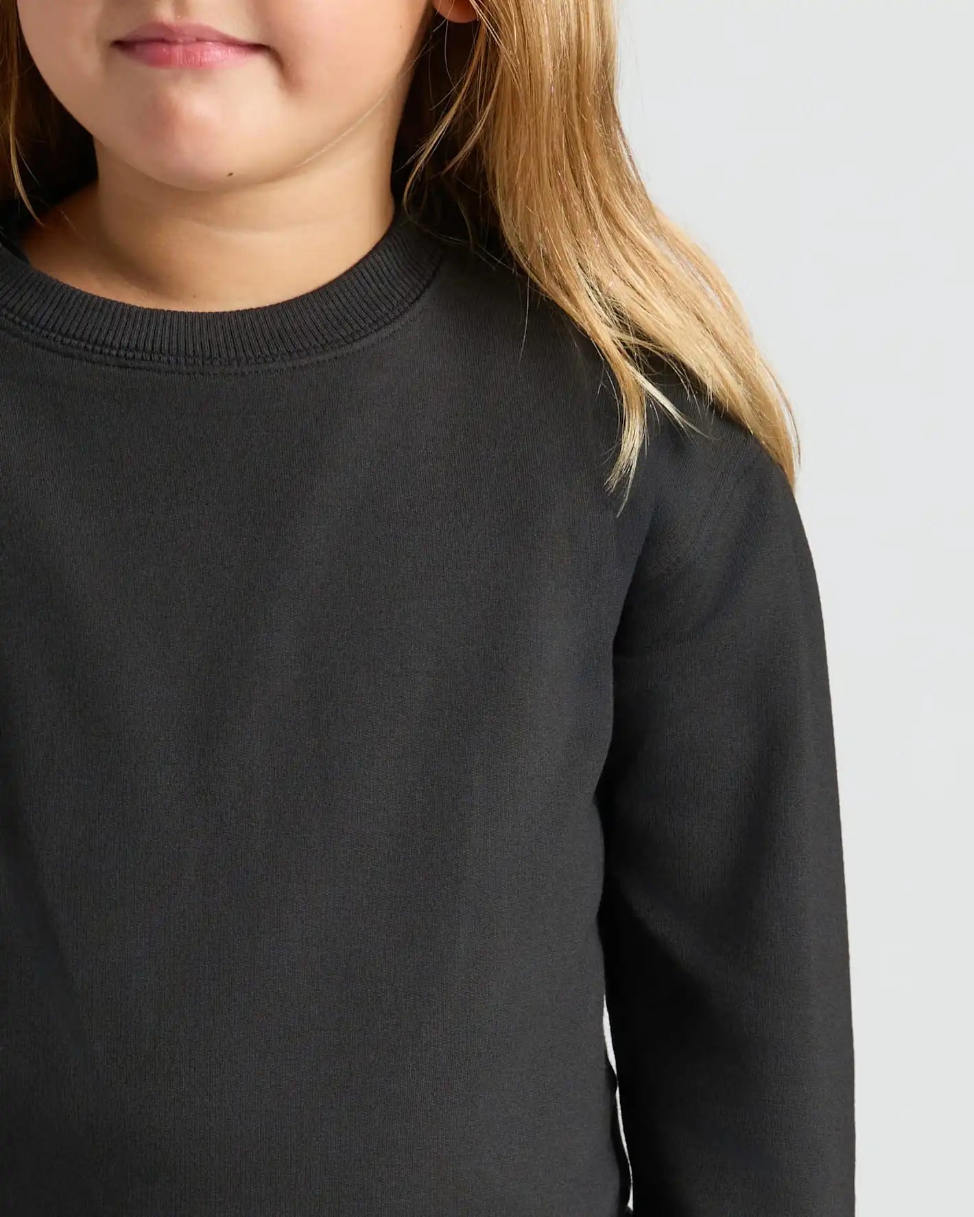 Girls Black Slouch Pullover Crew & Relaxed Jogger 2-Pack