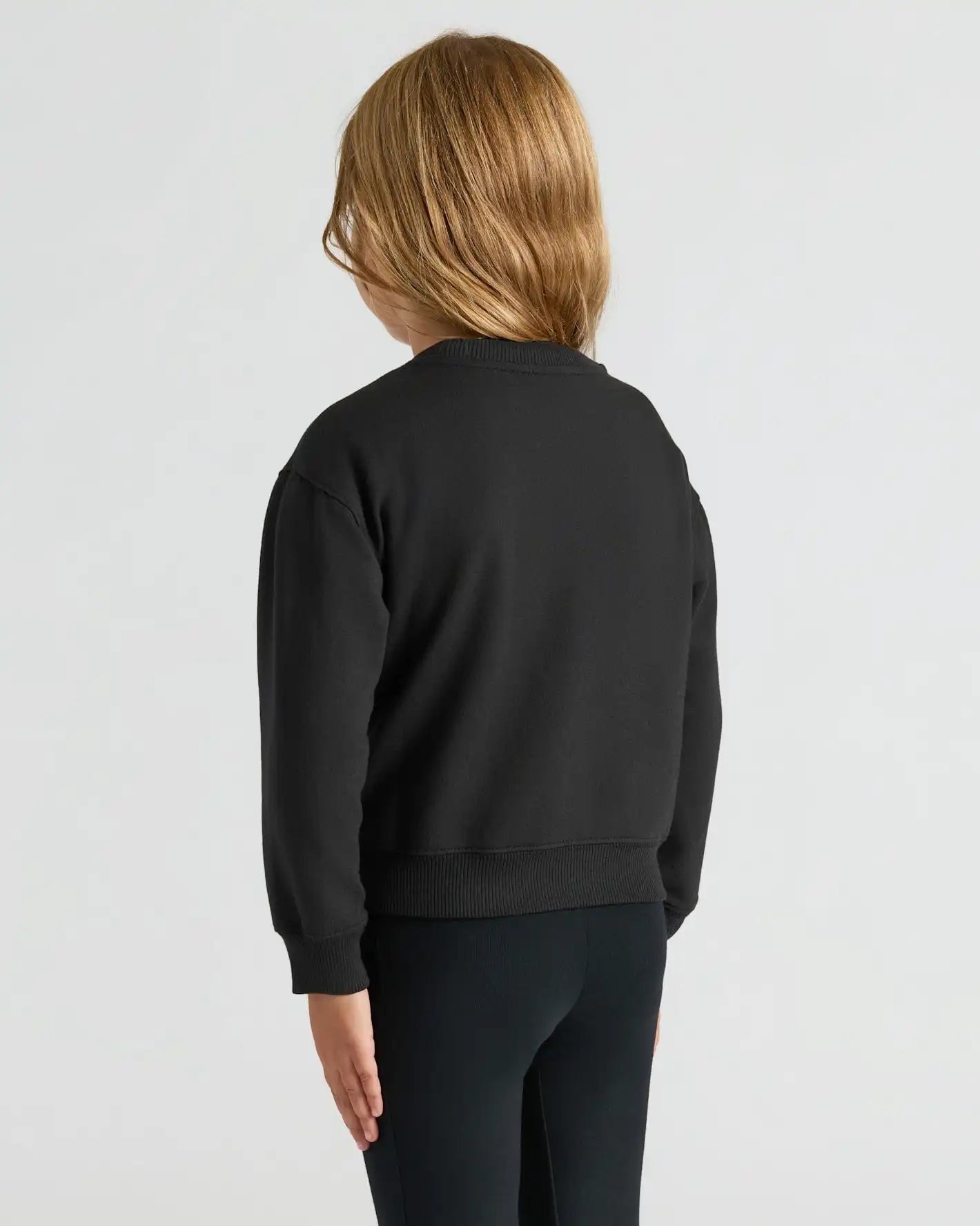 Girls Black Slouch Pullover Crew & Relaxed Jogger 2-Pack