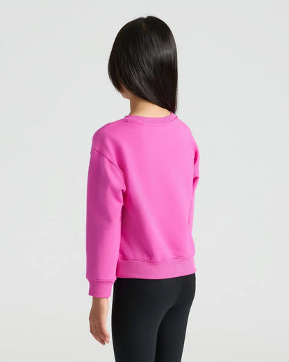 Girls Electric Fuchsia Slouch Pullover Crew