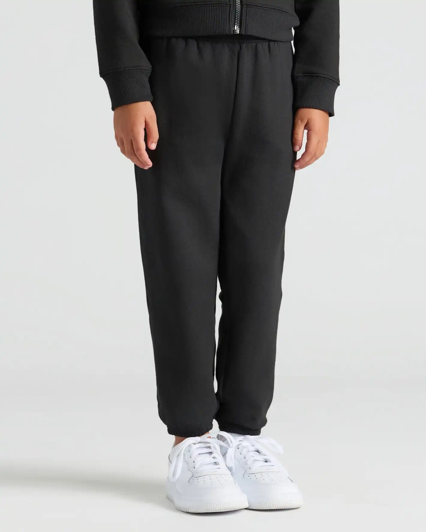 Girls Black Cropped Zip Hoodie & Relaxed Joggers 2-Pack