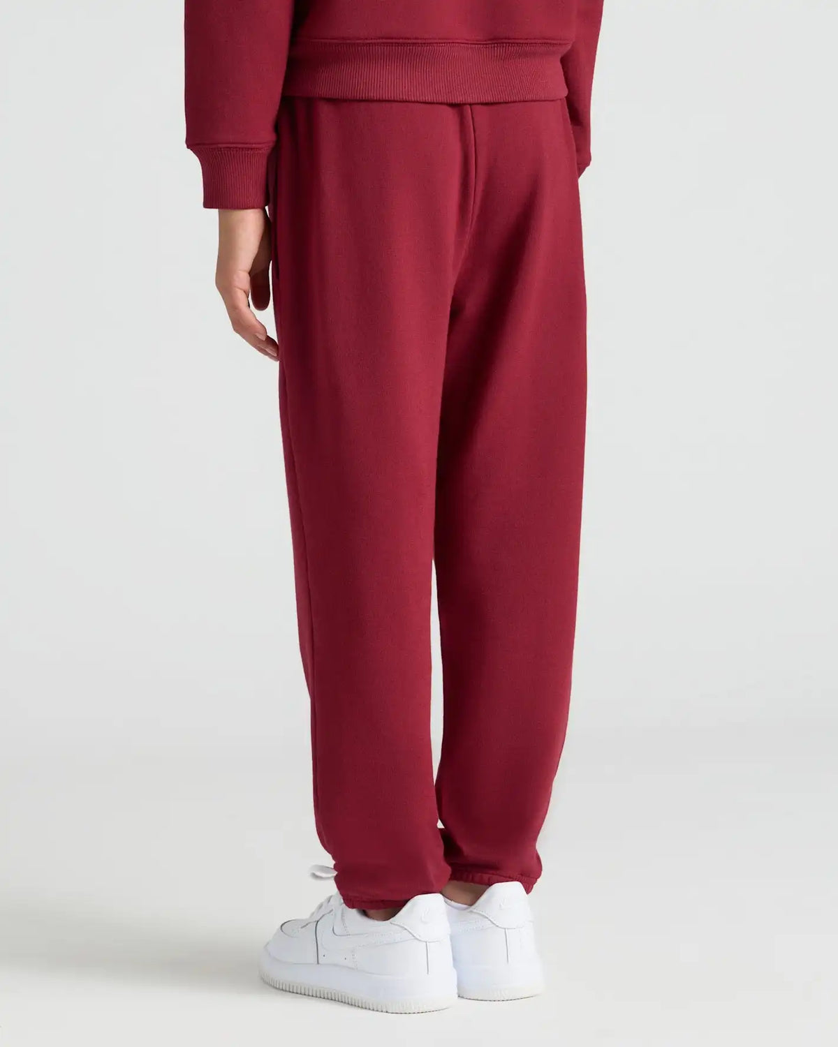 Girls Dark Maroon Relaxed Joggers