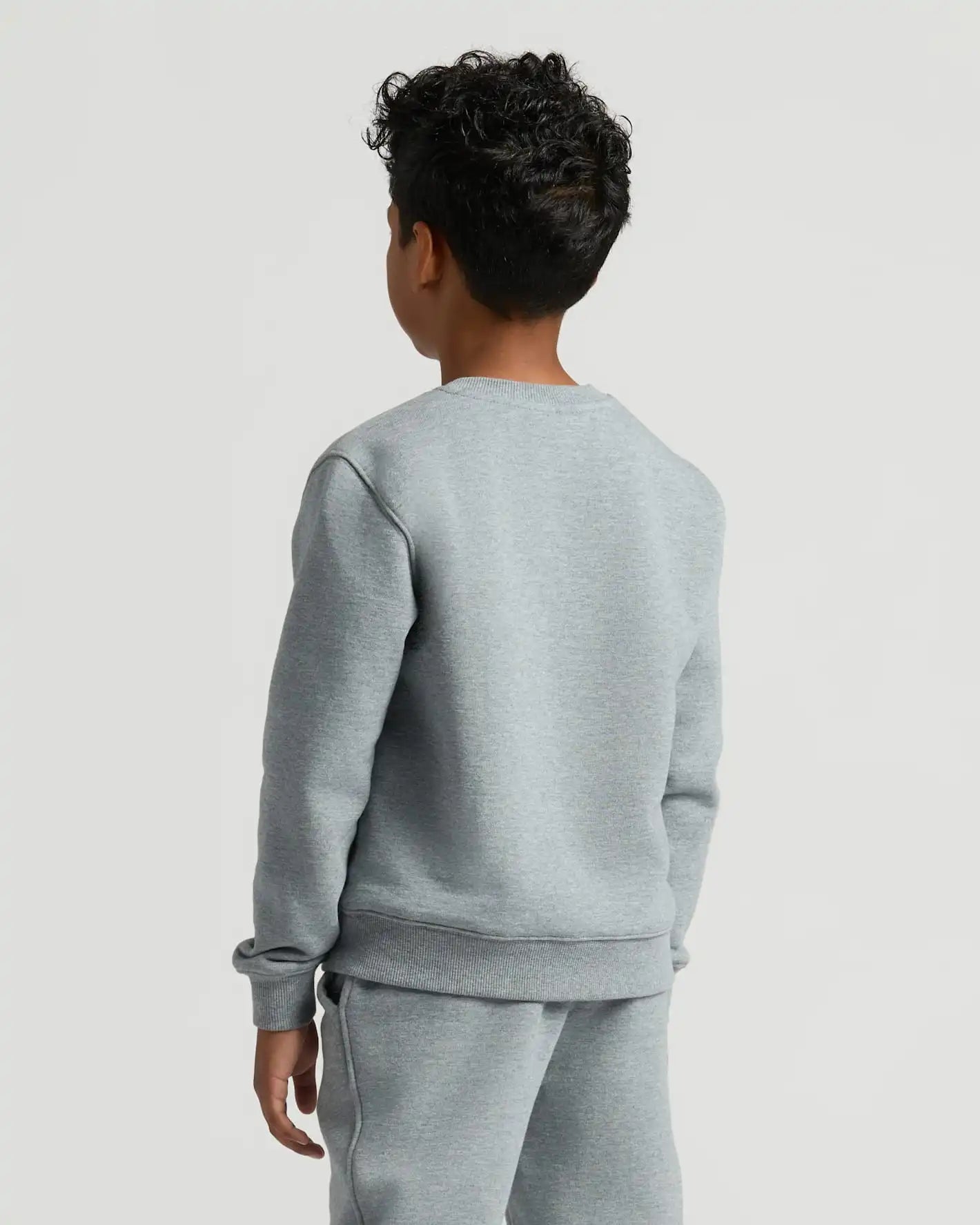 Boys' Medium Heather Gray Fleece Crew Neck