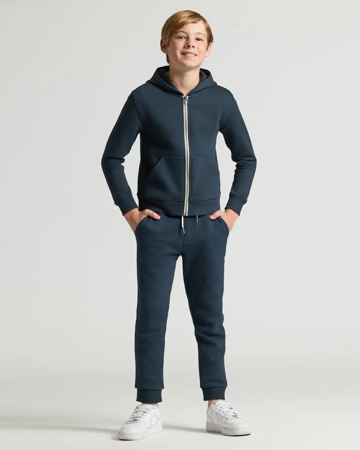 Boys Navy Full Zip Fleece Hoodie & Jogger 2-Pack