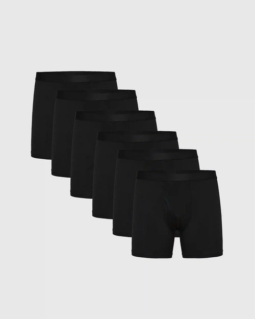 Black Boxer Briefs W/ Fly 6-Pack 2025