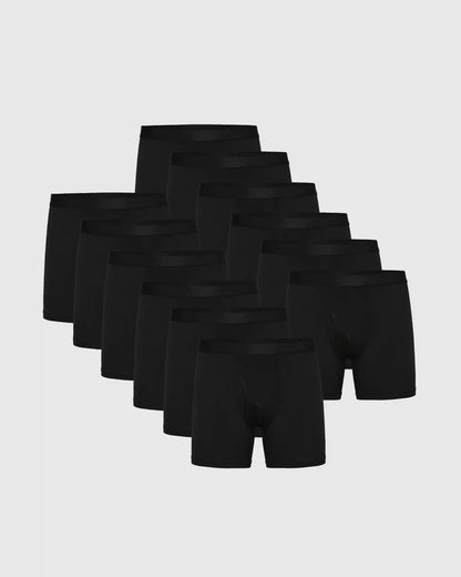 Black Boxer Briefs W/ Fly 12-Pack 2025
