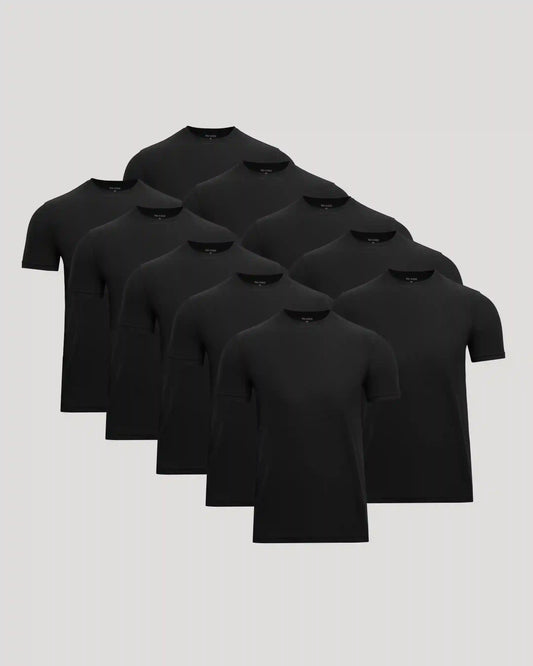 All Black Active Crew 10-Pack