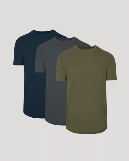 Classic Curved Hem Crew Neck 3-Pack