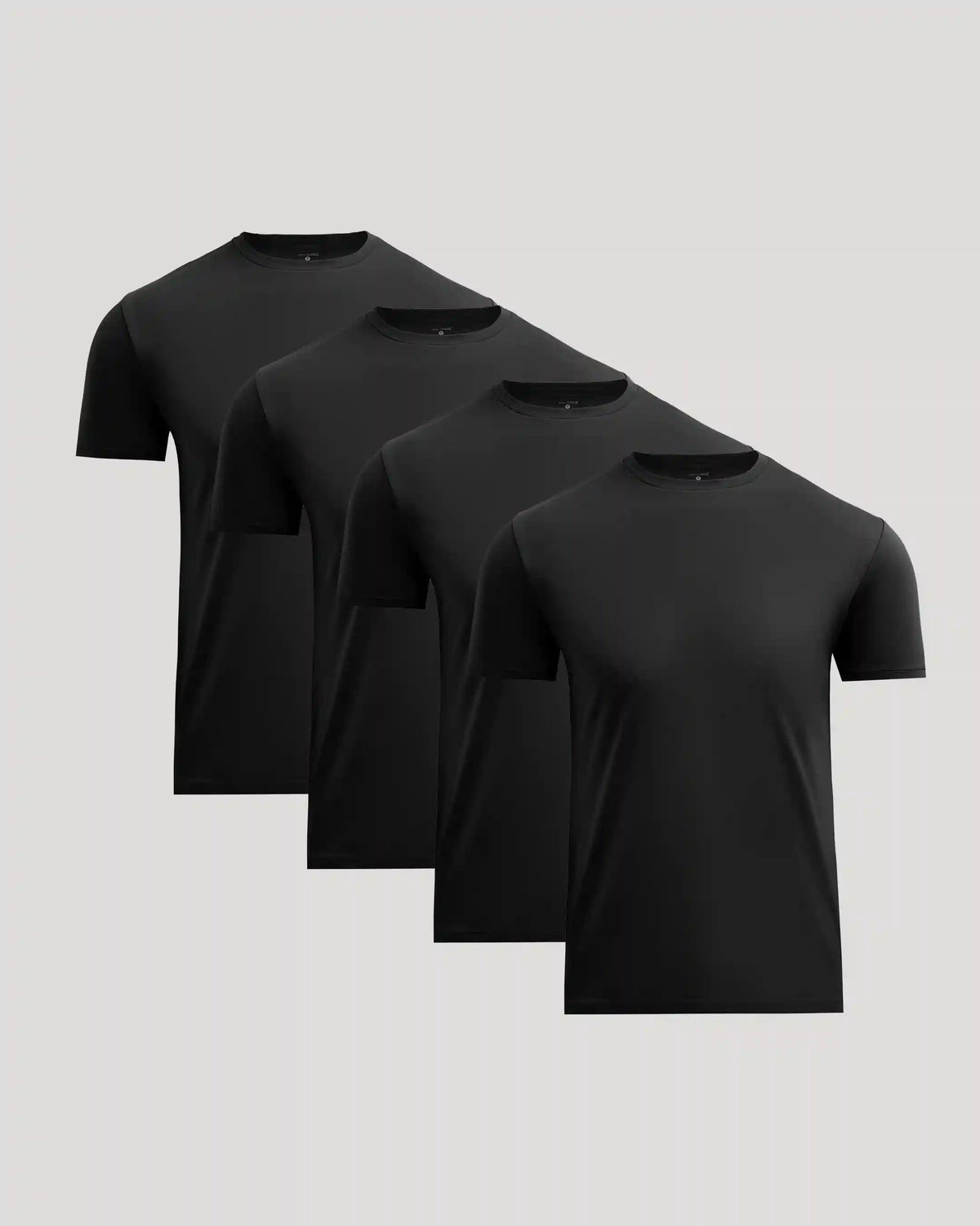 All Black Pima Cotton Blend Crew 4-Pack