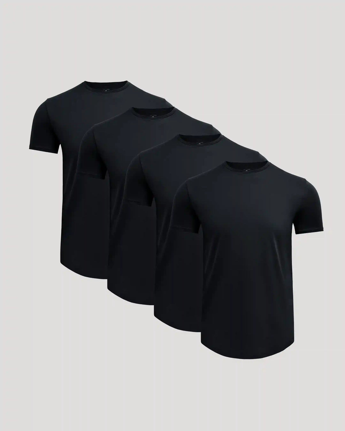 Pima Cotton Blend Curved Hem Crew 4-Pack