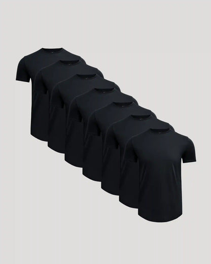 Pima Cotton Blend Curved Hem Crew 7-Pack