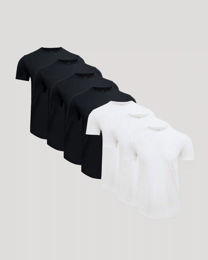 Pima Cotton Blend Curved Hem Crew 7-Pack